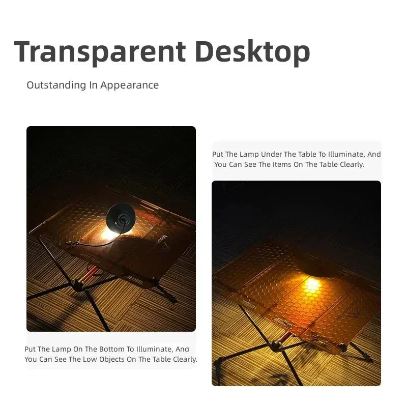 Transparent Tactical Camping Table Black Camp Furniture - Tophatter Daily Deals