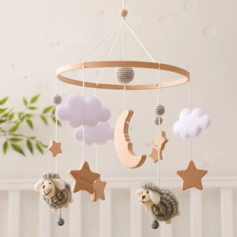Wooden Felt Animal Crib Mobile With Soothing Calming Music - Tophatter Daily Deals