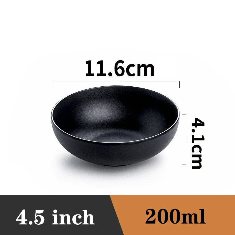 Ramen Bowl Black Plastic Japanese Style Noodle Bowl 33465 4.5 inch - Tophatter Daily Deals