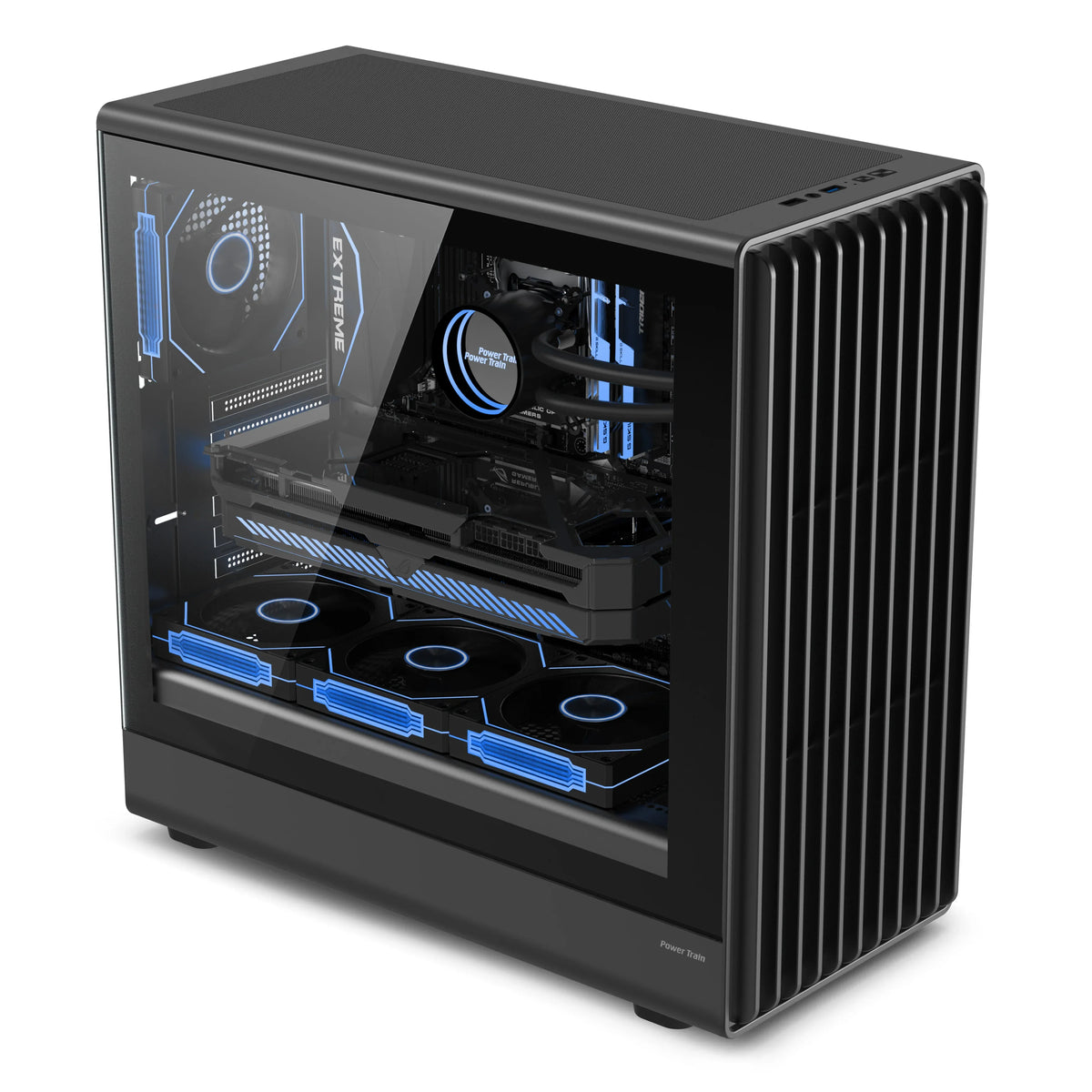 PC Case Glass Side ATX M ATX ITX Support 360mm Radiator BLACK - Tophatter Daily Deals