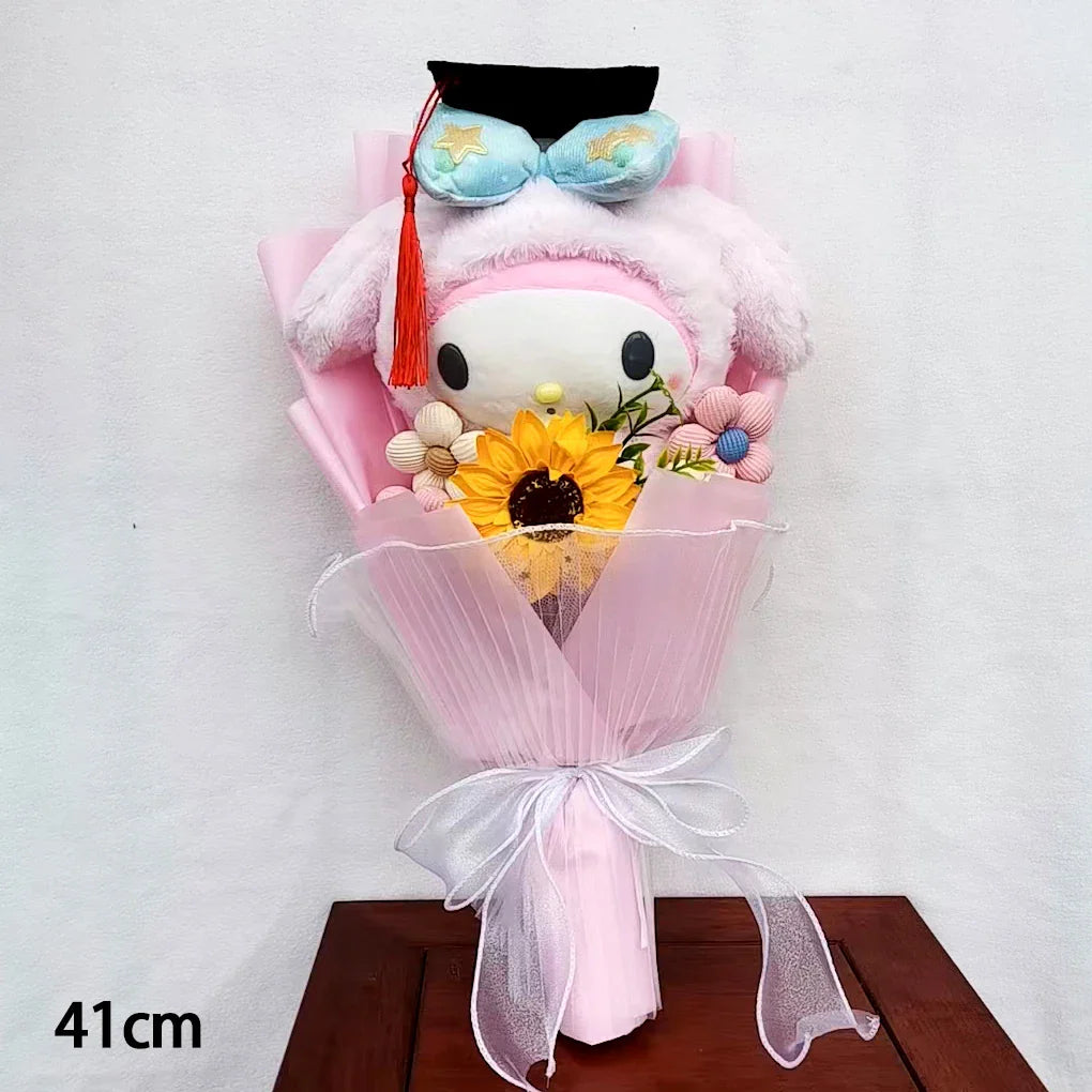Sanrio Kuromi My Melody Hello Kitty Cinnamoroll Plush Bouquet My Melody (Graduation) Flowers - Tophatter Daily Deals