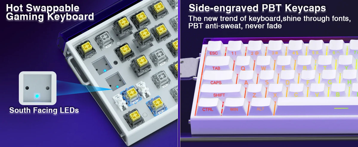 Mechanical 60 Percent Magnetic Switch Gaming Keyboard 8KHz - Tophatter Daily Deals