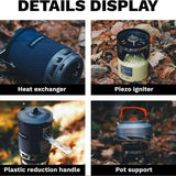 All-in-One Camping Stove with Piezo Ignition Black Camp Cooking - Tophatter Daily Deals