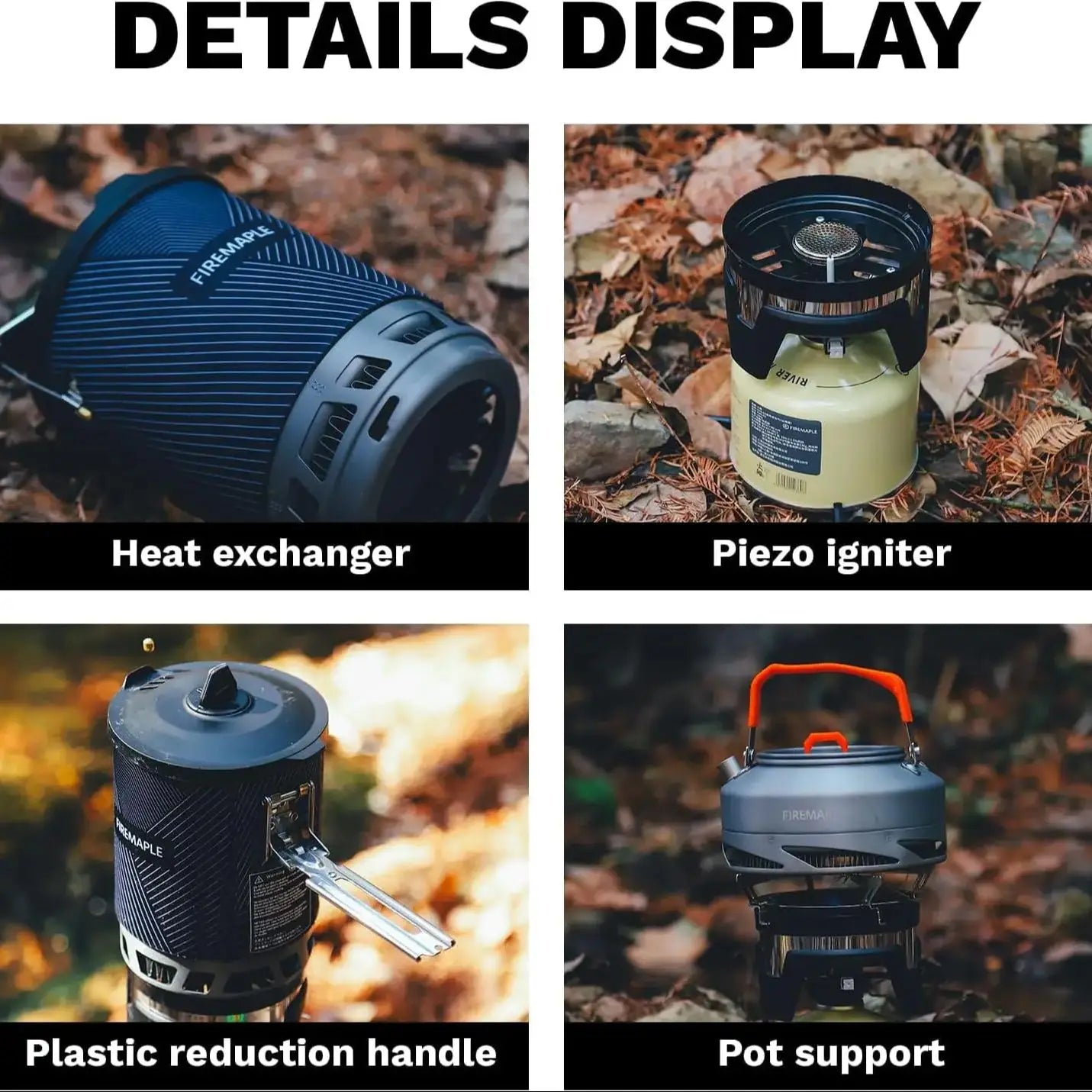 All-in-One Camping Stove with Piezo Ignition Black Camp Cooking - Tophatter Daily Deals