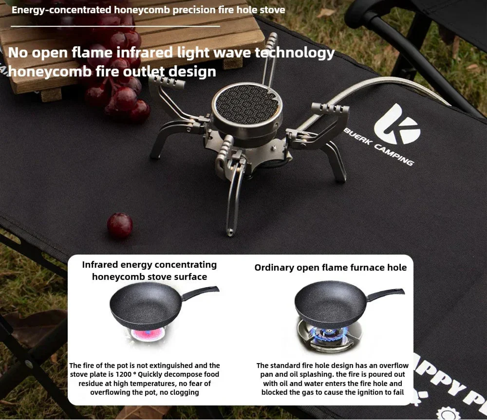 Infrared Mini Camping Stove Folding Split Burner Silver Camp Cooking - Tophatter Daily Deals