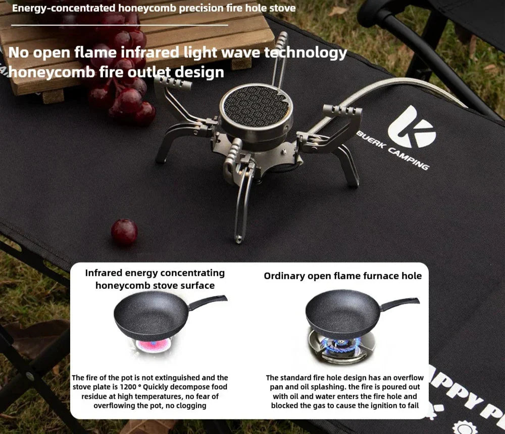 Ultralight Folding Infrared Mini Camping Stove Silver Camp Cooking - Tophatter Daily Deals