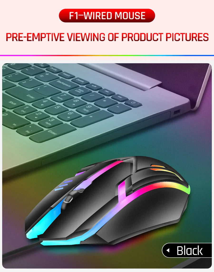 Wired RGB Gaming Mouse 3 Button USB Precision Office - Tophatter Daily Deals