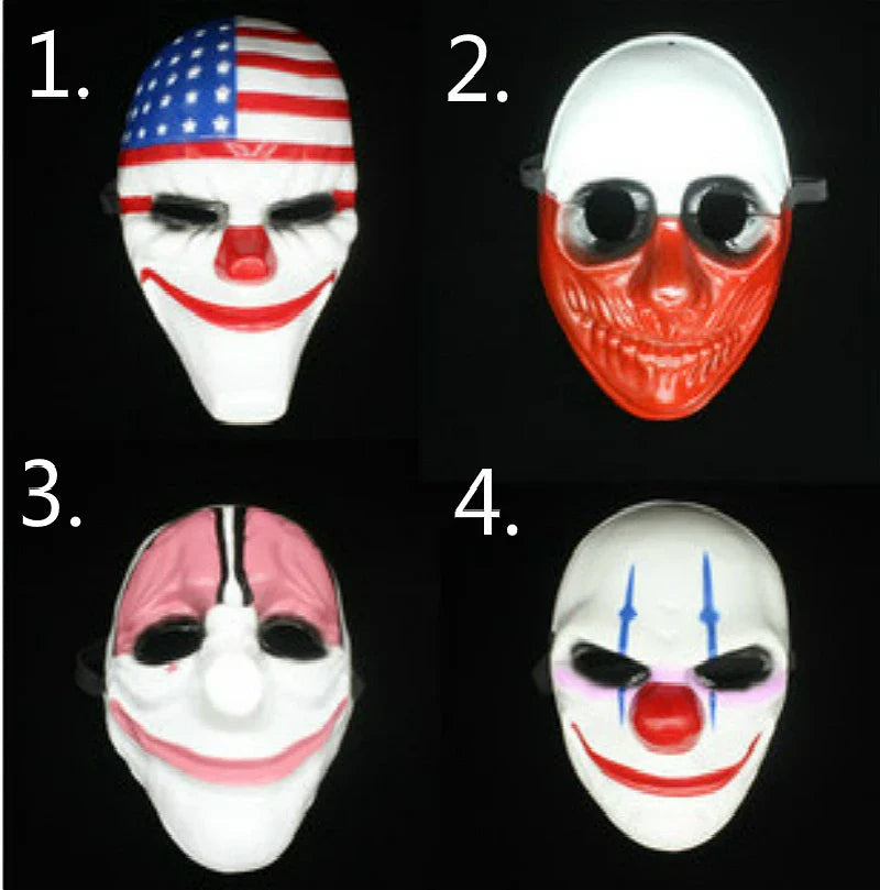 Halloween Mask Payday 2 Clown Full Face PVC Cosplay - Tophatter Daily Deals