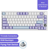 Mechanical Bluetooth Gaming Keyboard 75 Percent Hot Swap AK820PRO Purple1 - Tophatter Daily Deals