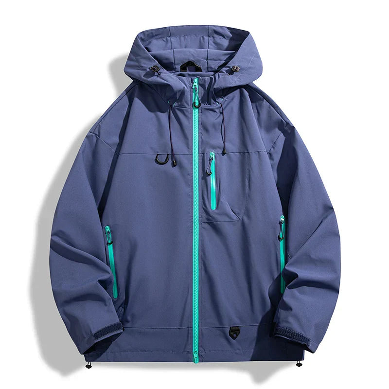 Waterproof Unisex Windbreaker - Hooded Single-Layer, Hiking Purple - Tophatter Daily Deals