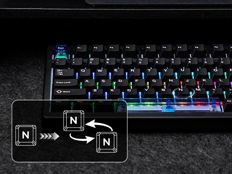 Mechanical Keyboard 75 Percent Hot Swap Gasket Mount Wired - Tophatter Daily Deals