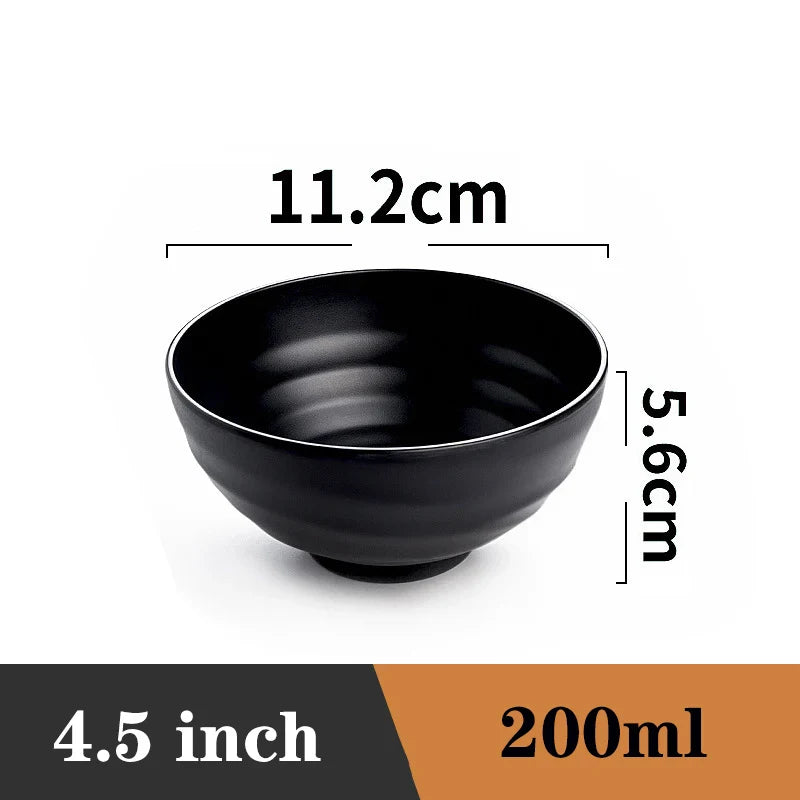 Ramen Bowl Black Plastic Japanese Style Noodle Bowl LBW045S 4.5 inch - Tophatter Daily Deals