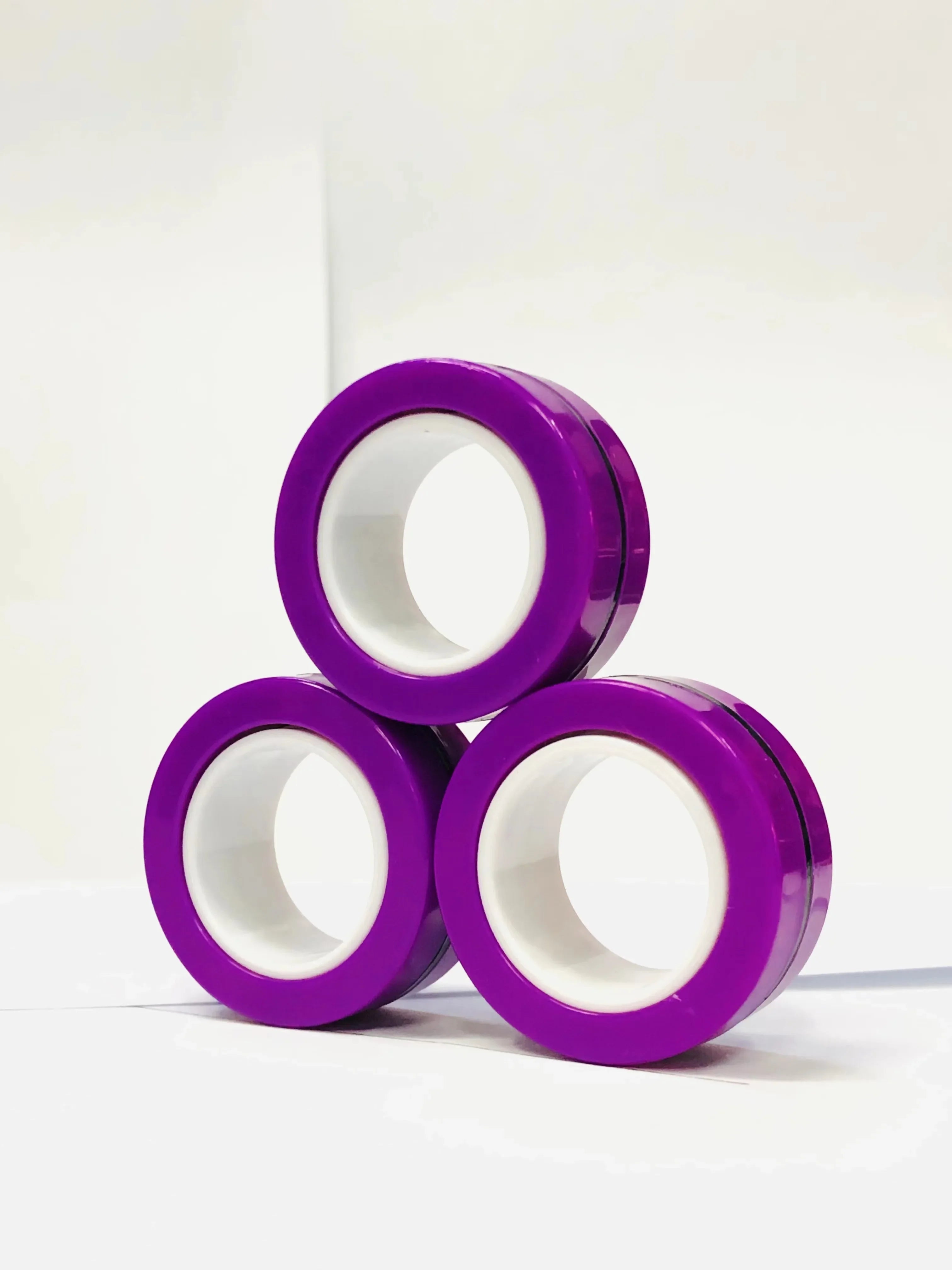 Magnetic Fidget Rings Set 3Pcs Stress Relief Spinner Purple - Tophatter Daily Deals