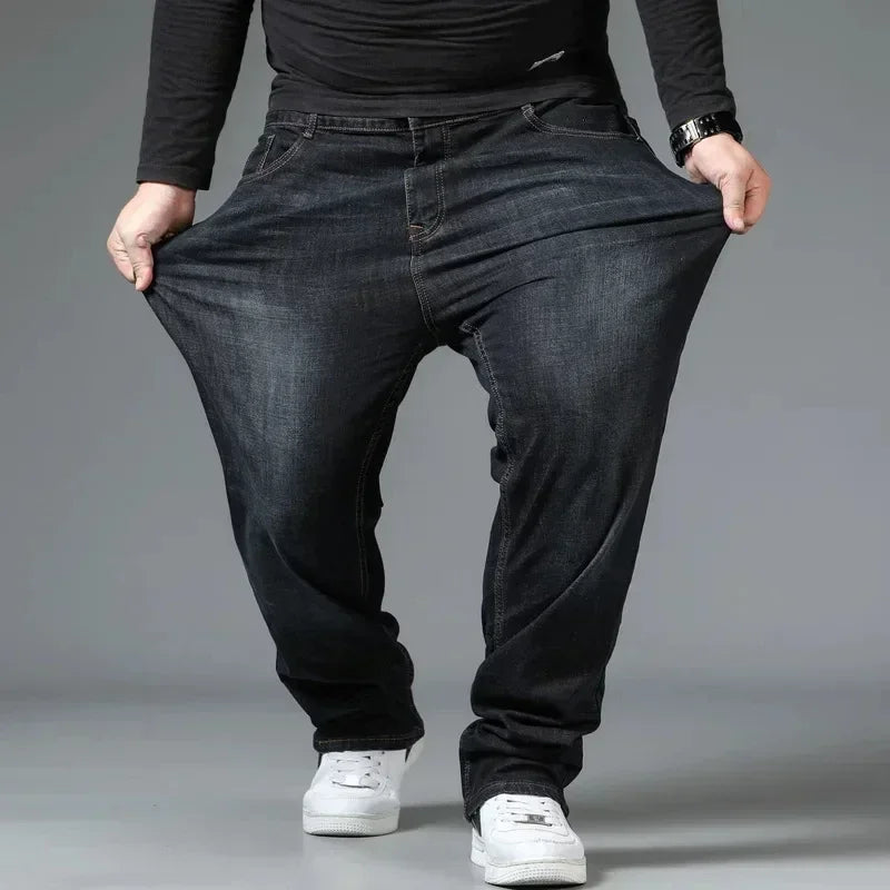 Oversized Relaxed Men's Jeans - High Waist, Stretch Denim - Tophatter Daily Deals