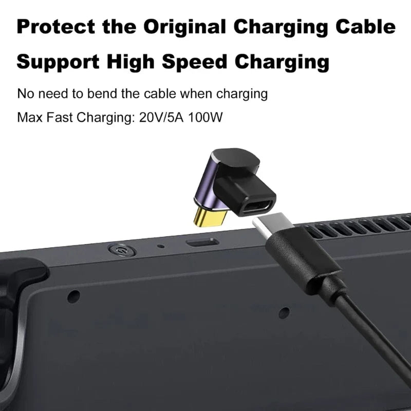 Usb C Adapter 40Gbps 90 Degree Right Angle 100W Extender - Tophatter Daily Deals