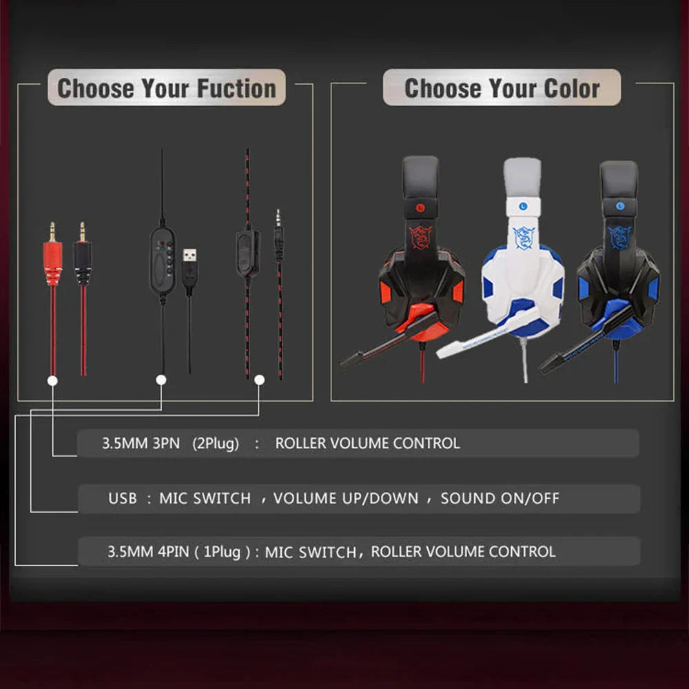 Gaming Headset Wired Noise Cancelling Microphone Adjustable - Tophatter Daily Deals