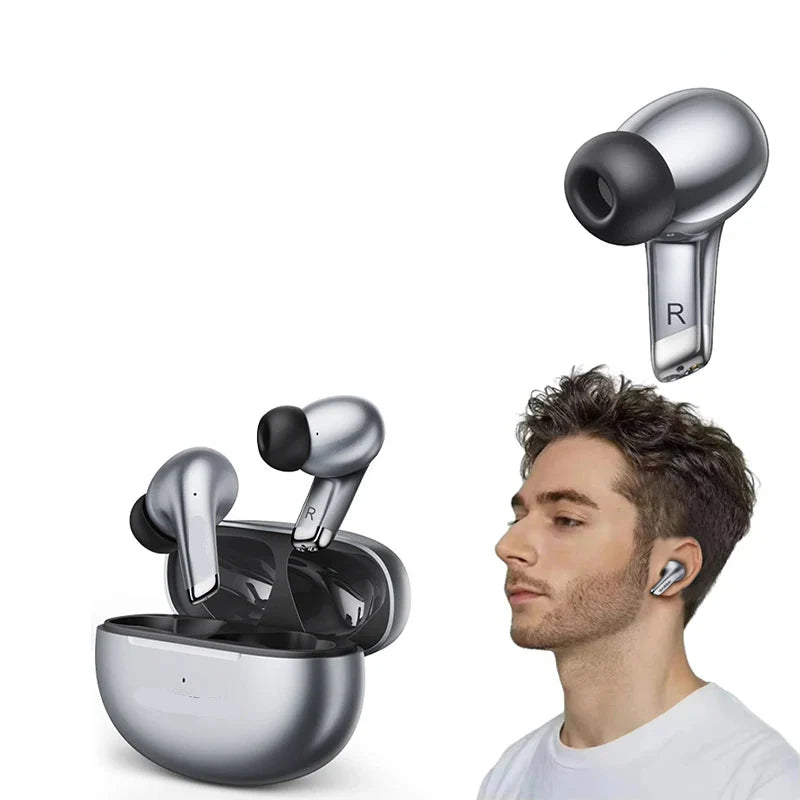 Bluetooth Earbuds AI Translator True Wireless With Mic Grey - Tophatter Daily Deals