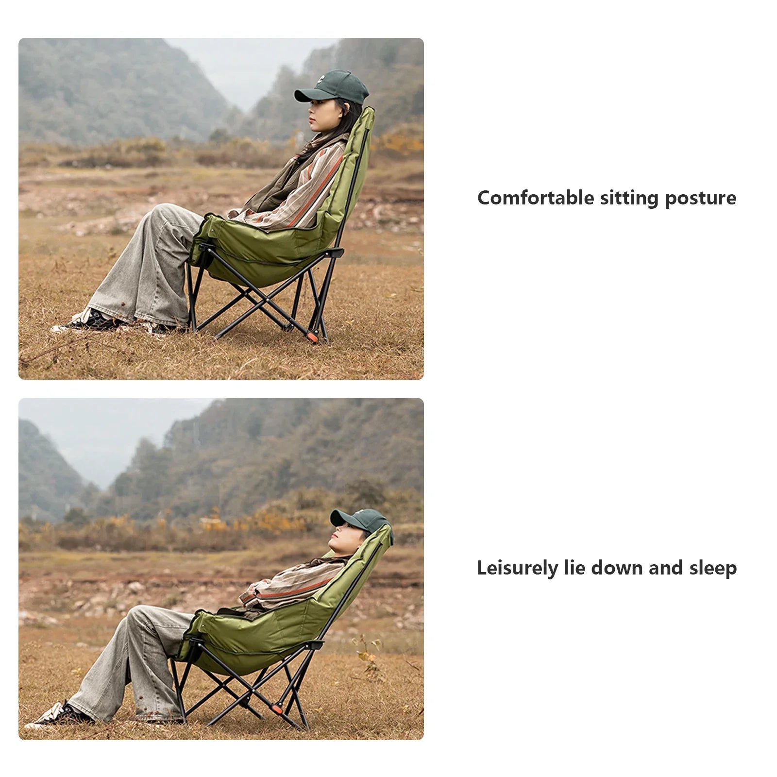 High-Back Moon Chair with Hollow Cotton Padding Green Camp Furniture - Tophatter Daily Deals