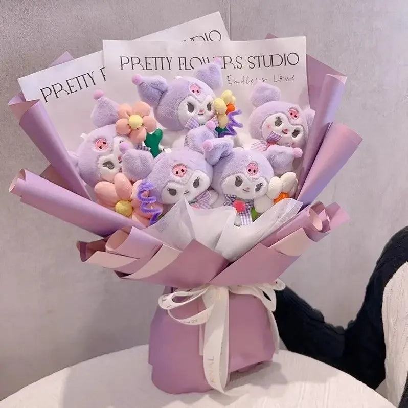 Sanrio Kuromi Plush Toy Bouquet Lavender Flowers - Tophatter Daily Deals