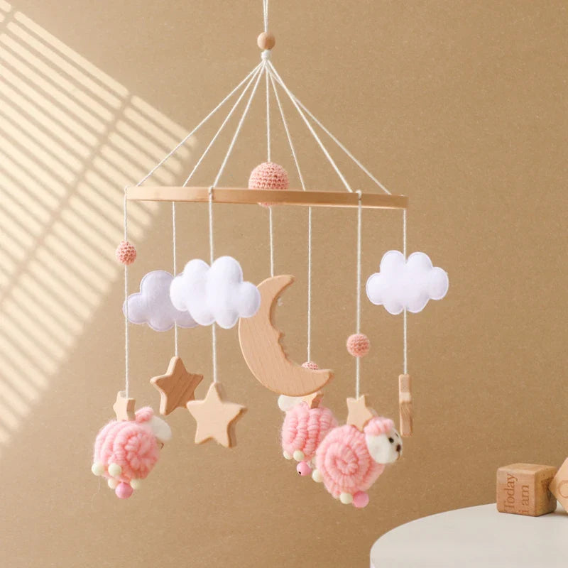 Baby Crib Mobile Wooden Musical Newborn Sensory Toys - Tophatter Daily Deals