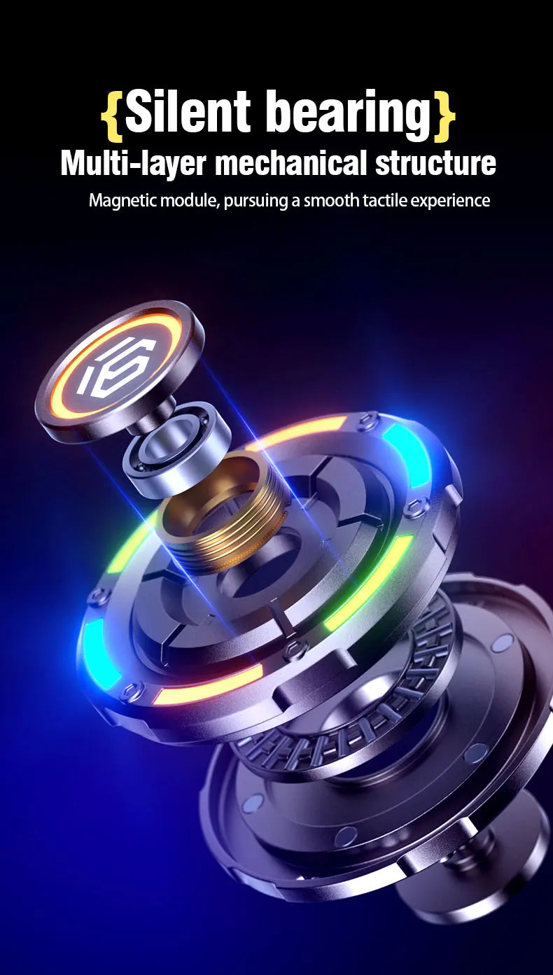EDC Fidget Spinner Metal Luminous Push Card Coin Stress Toy - Tophatter Daily Deals