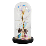 Beauty & The Beast Eternal Red Rose In Glass Dome with LED Lights Crystal Flowers - Tophatter Daily Deals