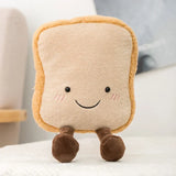 Pretzel Croissant Smiley Face Poached Egg Baguette Bread Plush Toy Toast 16x9cm Food - Tophatter Daily Deals