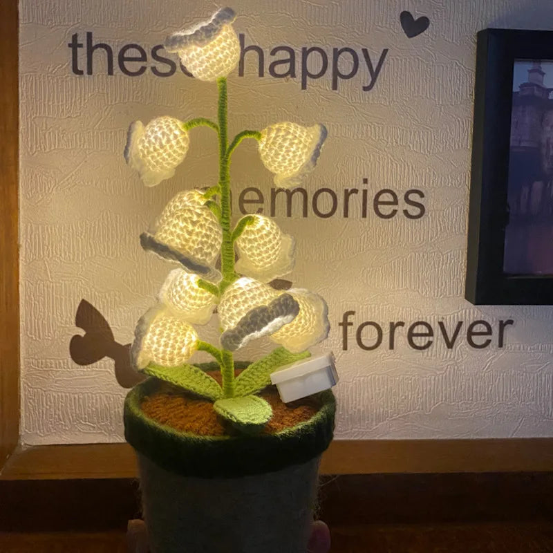 Knitted Lily Of The Valley Cotton Rope Pot Lamp Cozy - Tophatter Daily Deals