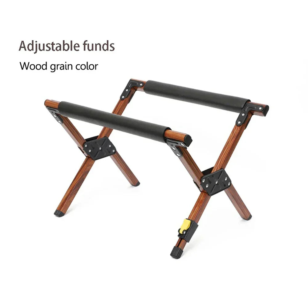 Folding Camping Stand Adjustable Anti-Slip Brown Camp Furniture - Tophatter Daily Deals