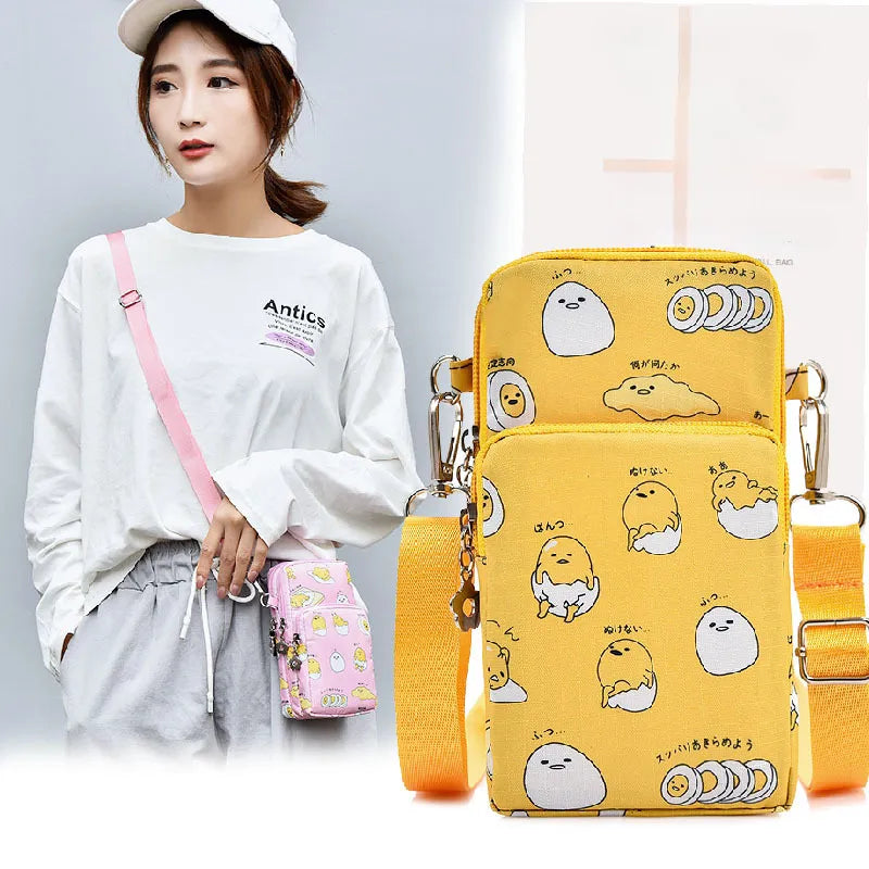 Sanrio New Gudetama Mobile Messenger Bag Lazy Egg Mini Small Bag Coin Purse Food - Tophatter Daily Deals