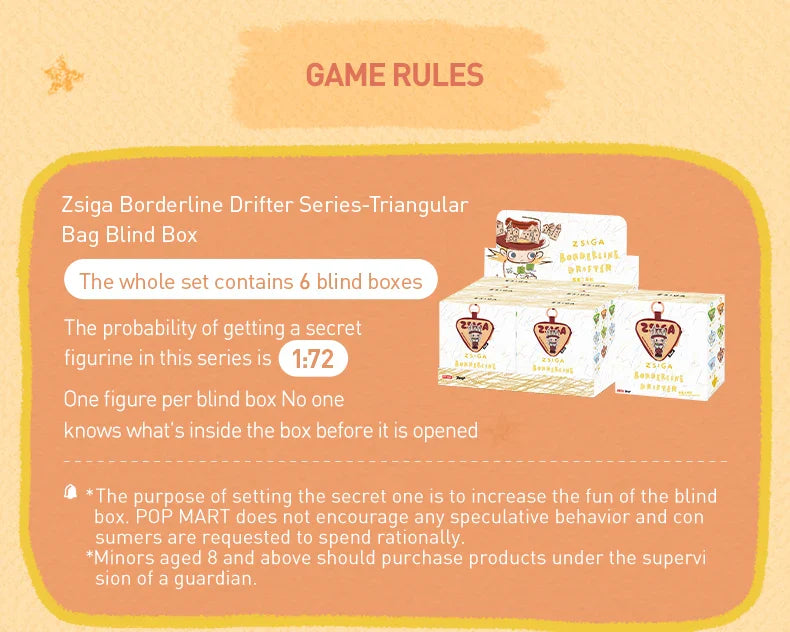 Genuine Pop Mart Zsiga Borderline Drifter Series - Triangular Bag Blind Box Animals - Tophatter Daily Deals
