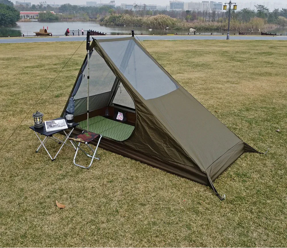 Airy 1 Mesh Tent Backpacking Shelter with Dual Doors Green Tents - Tophatter Daily Deals
