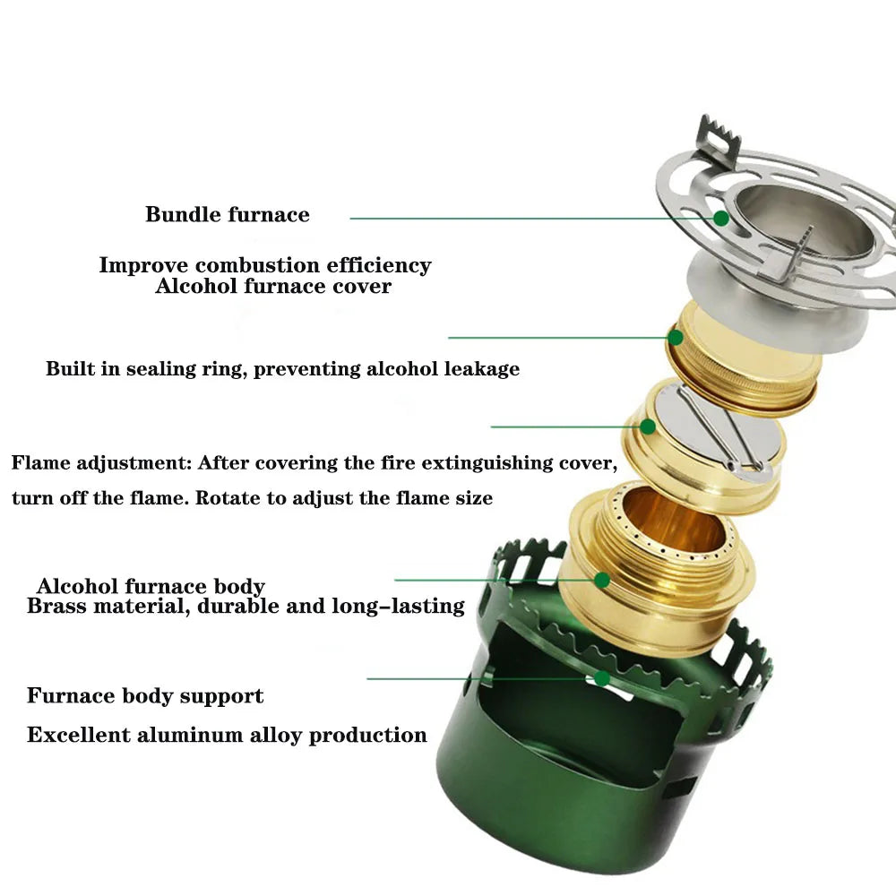 Portable Outdoor Alcohol Stove Green Camp Cooking - Tophatter Daily Deals