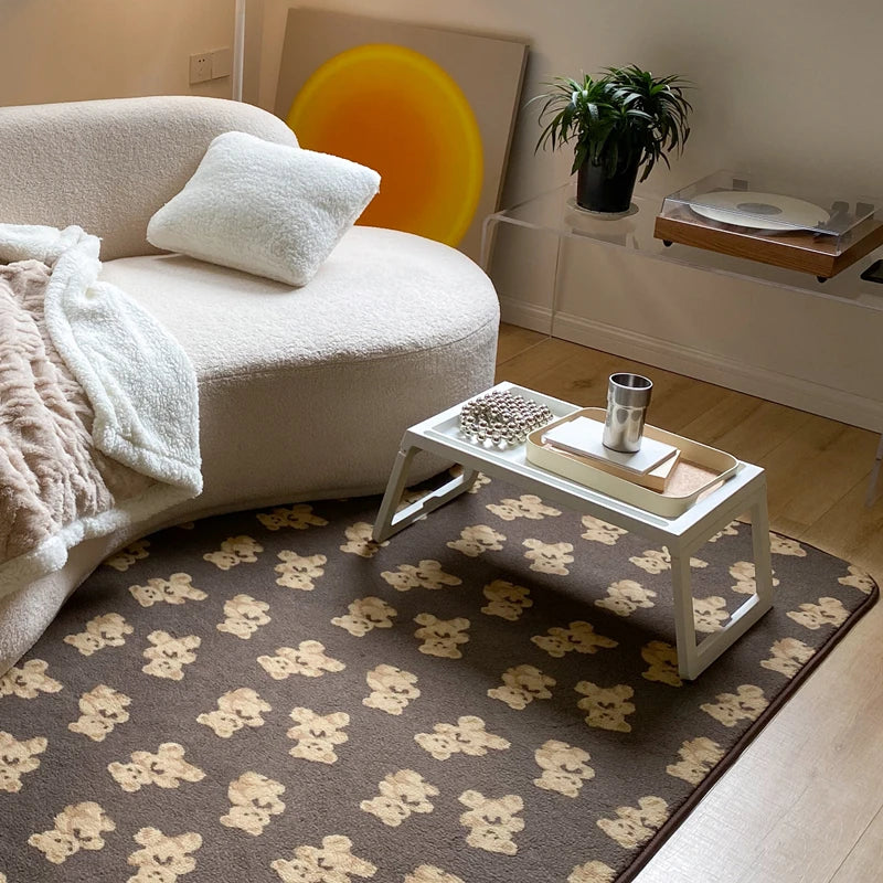 Checkerboard Plush Area Rug Japanese Style Minimalist - Tophatter Daily Deals