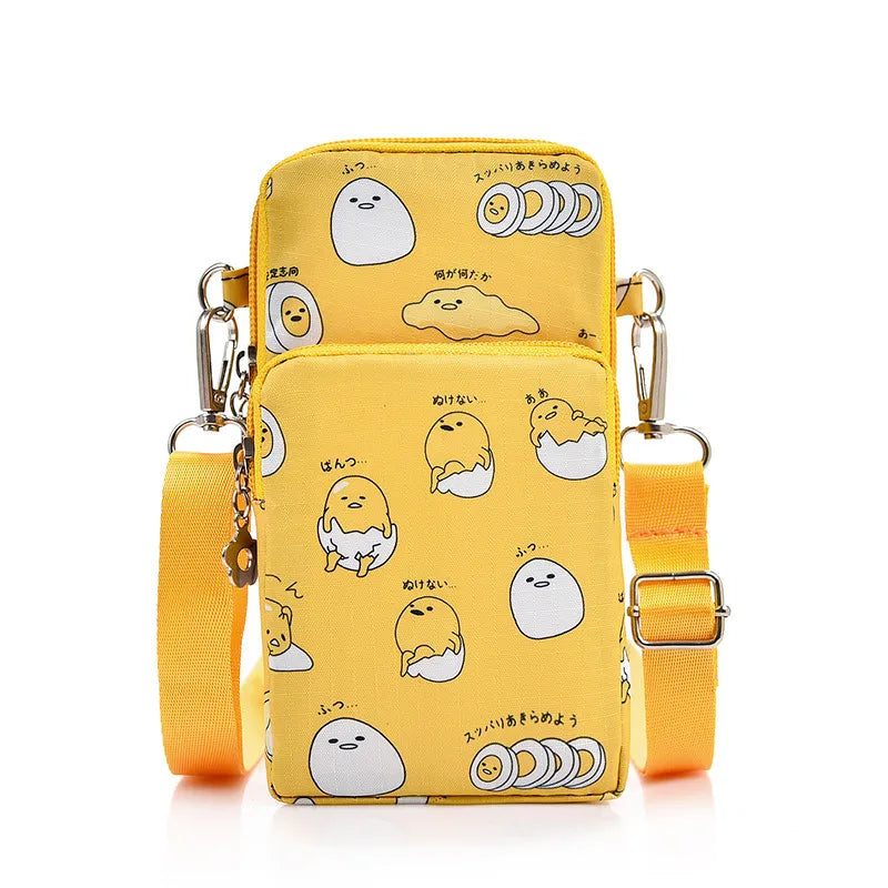 Sanrio New Gudetama Mobile Messenger Bag Lazy Egg Mini Small Bag Coin Purse Classic Yellow Food - Tophatter Daily Deals