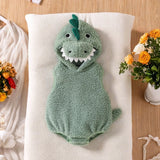 Baby Dinosaur Halloween Romper Plush Hooded Sleeveless - Tophatter Daily Deals