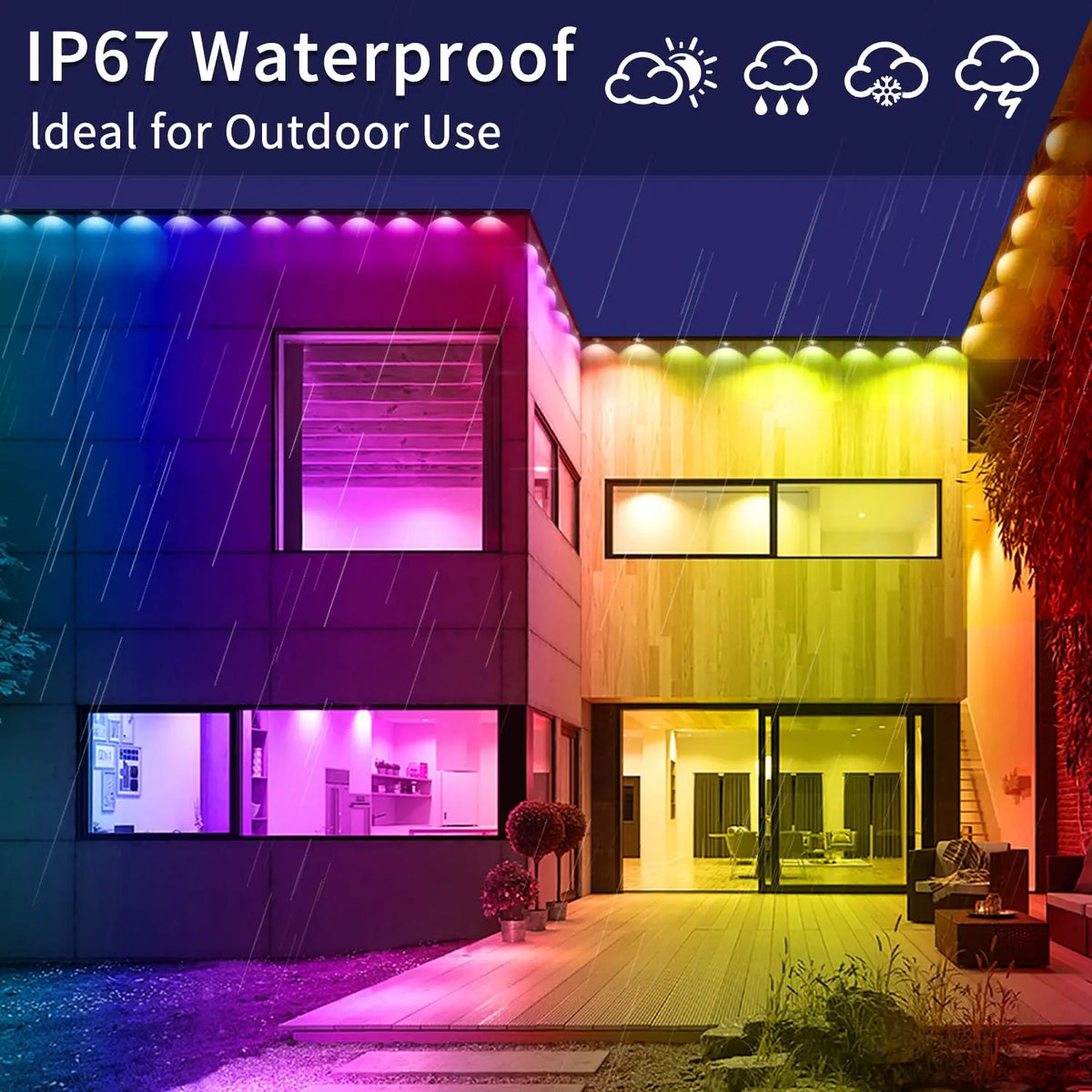 LED Eaves Lights Waterproof Remote Controlled Outdoor - Tophatter Daily Deals