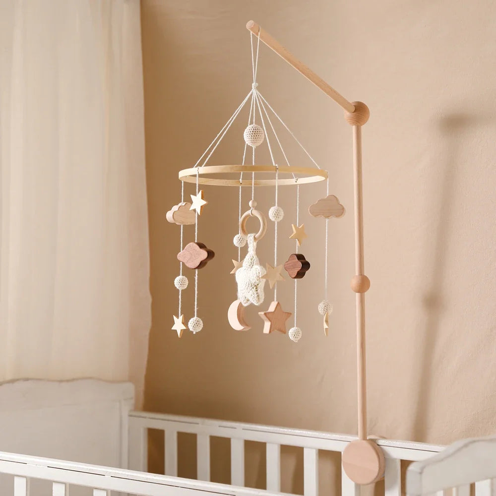 Wooden Baby Mobile With Music Box Newborn Sensory Toys - Tophatter Daily Deals