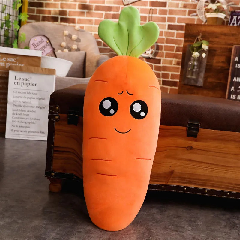 Cartoon Carrot Plant Vegetable Plush Stuffed Soft Toy Huge Cute Eyes Food - Tophatter Daily Deals