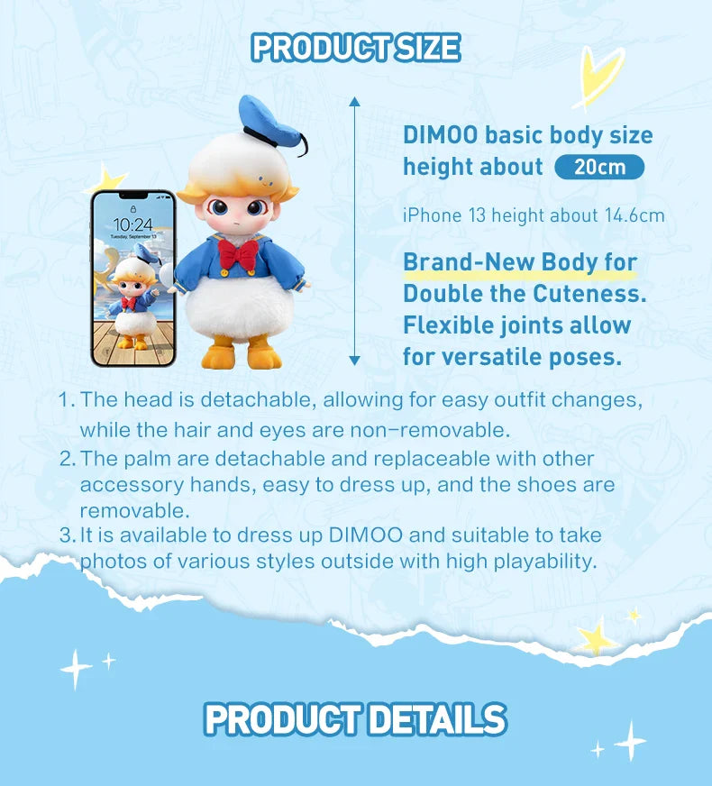 Genuine Pop Mart Dimoo x Donald Duck 1/8 Action Figure Animals - Tophatter Daily Deals