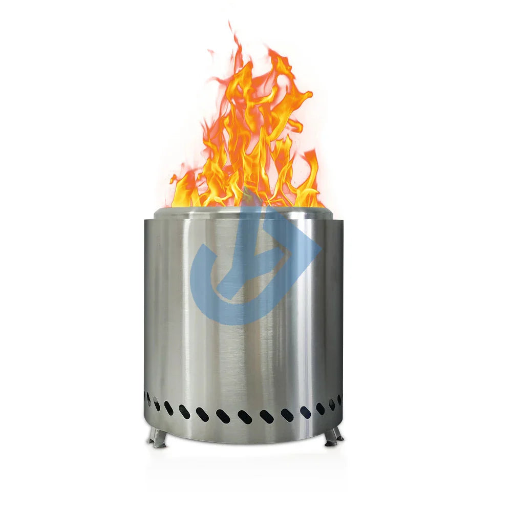 Smokeless Stainless Steel Camping Stove Mini Fire Pit Silver Camp Cooking - Tophatter Daily Deals