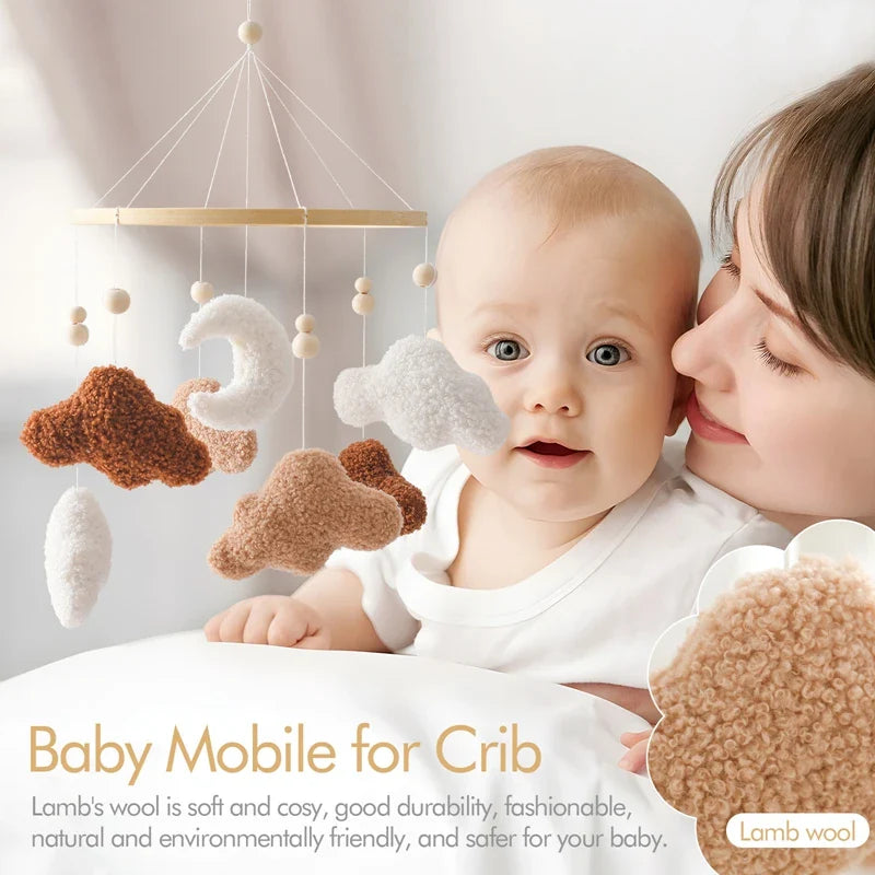 Baby Crib Mobile Wooden Nursery Newborn Sensory Toys - Tophatter Daily Deals