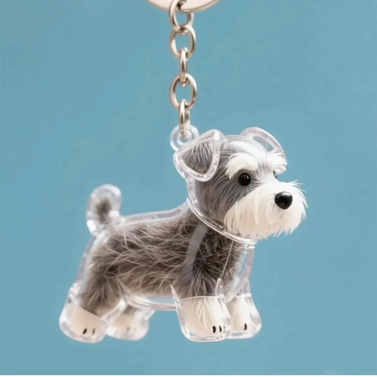 Dog Hair Keepsake Keychain Pendant Clear Resin Charm - Tophatter Daily Deals