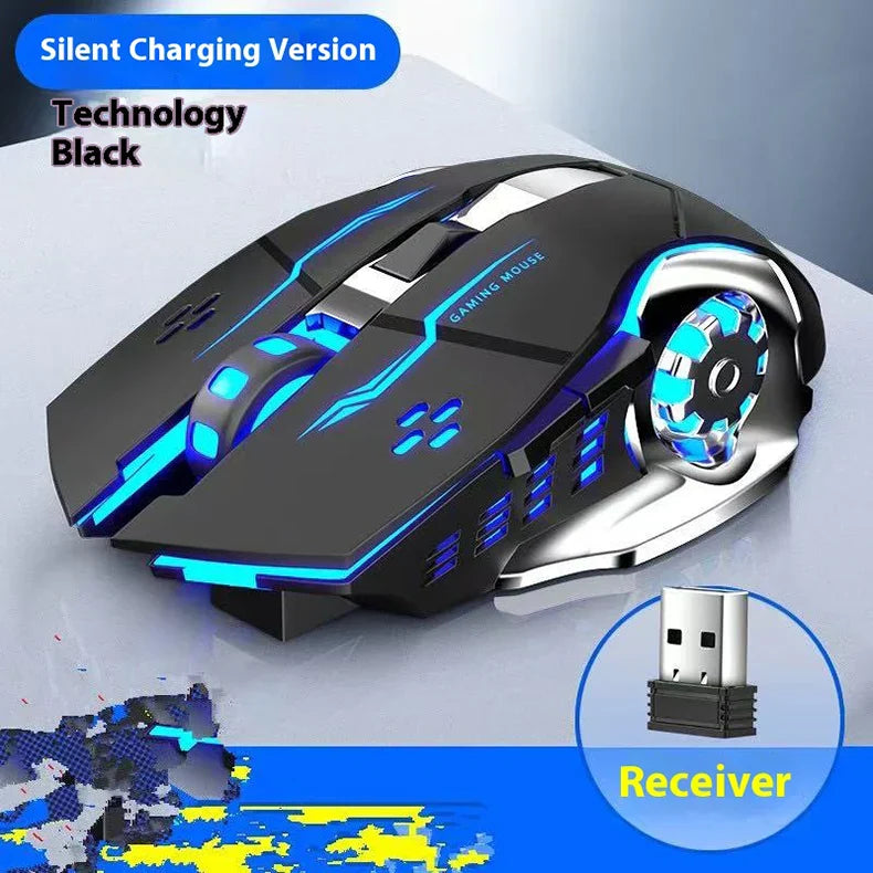 Wireless Rechargeable Gaming Mouse Bluetooth Silent Backlit - Tophatter Daily Deals