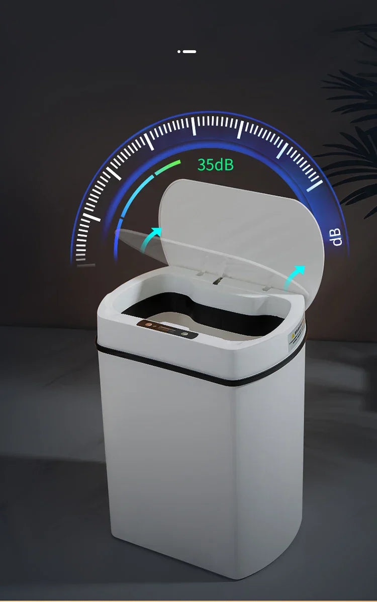 Smart Sensor Trash Can Rectangular Kitchen Bathroom - Tophatter Daily Deals