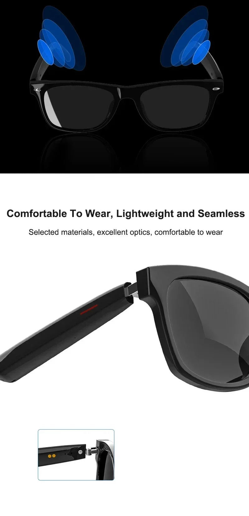 Smart Translation Glasses Bluetooth Call Voice Assistant - Tophatter Daily Deals