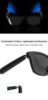 Smart Translation Glasses Bluetooth Call Voice Assistant - Tophatter Daily Deals