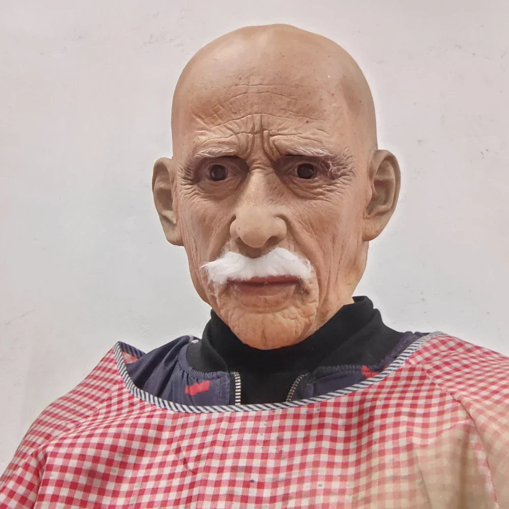 Old Man Mask Realistic Latex Full Head Halloween 2025 - Tophatter Daily Deals