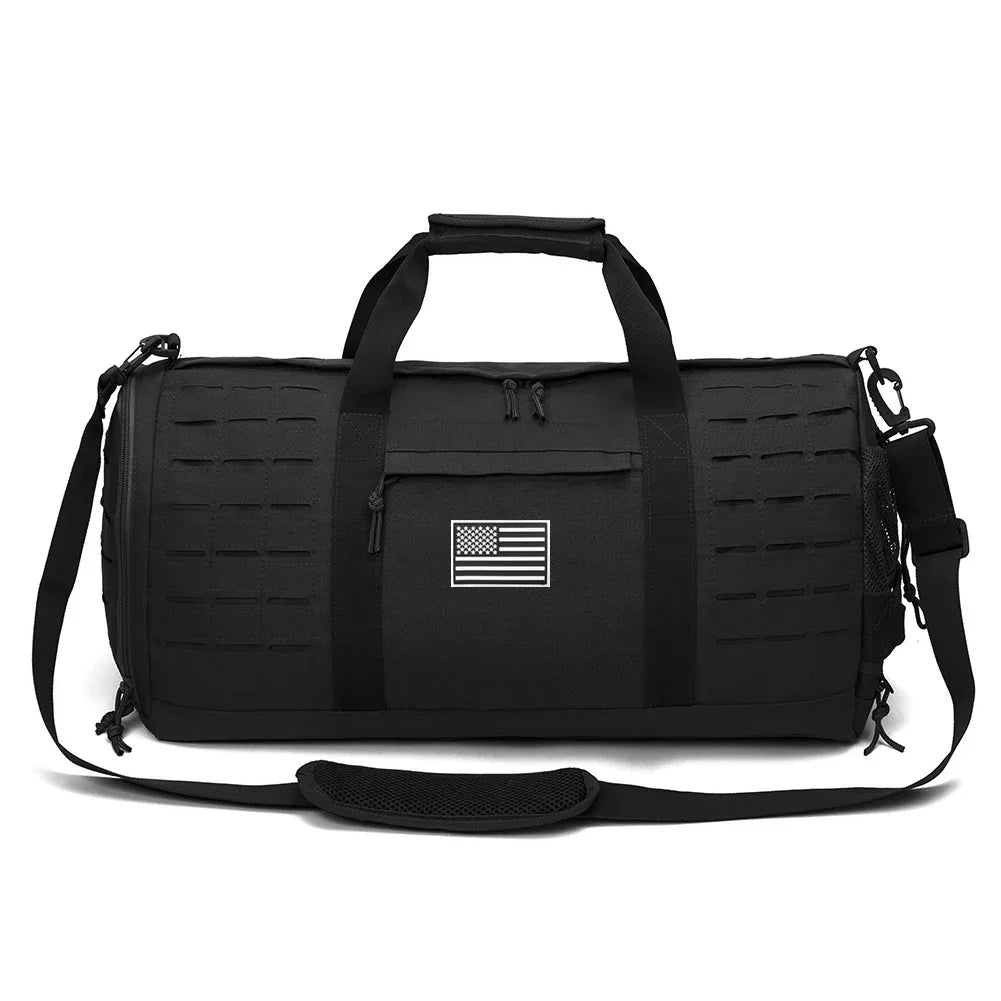 40L Tactical Sports Gym Travel Duffel Bag Black Duffel Bags - Tophatter Daily Deals