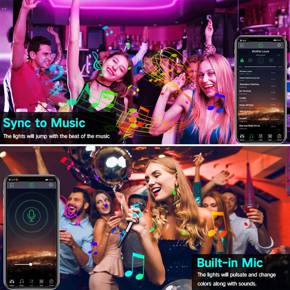 RGB LED Strip Lights 2835 App Music Sync Ambient Decor - Tophatter Daily Deals